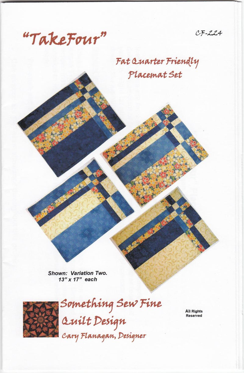 Take Four Placemats PATTERN by Cary Flanagan - CF224