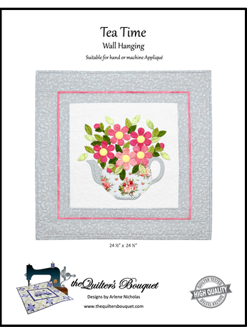 Tea Time Wallhanging Pattern by Quilter's Bouquet (24.5" x 24.5")