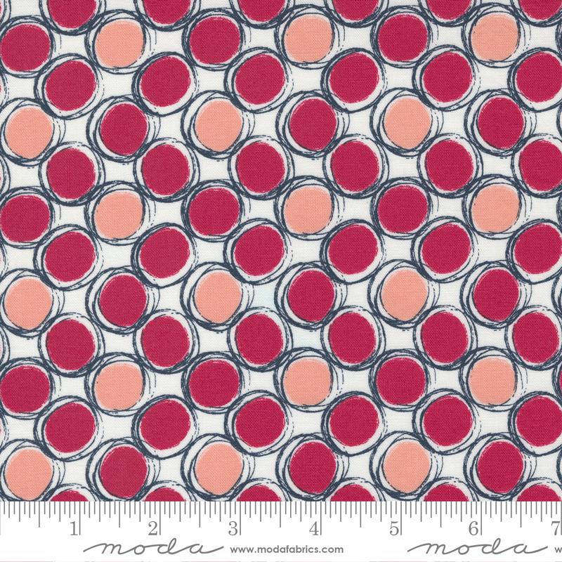 The Lookout by Moda - Lrg Dots Circles Raspberry 18213-12