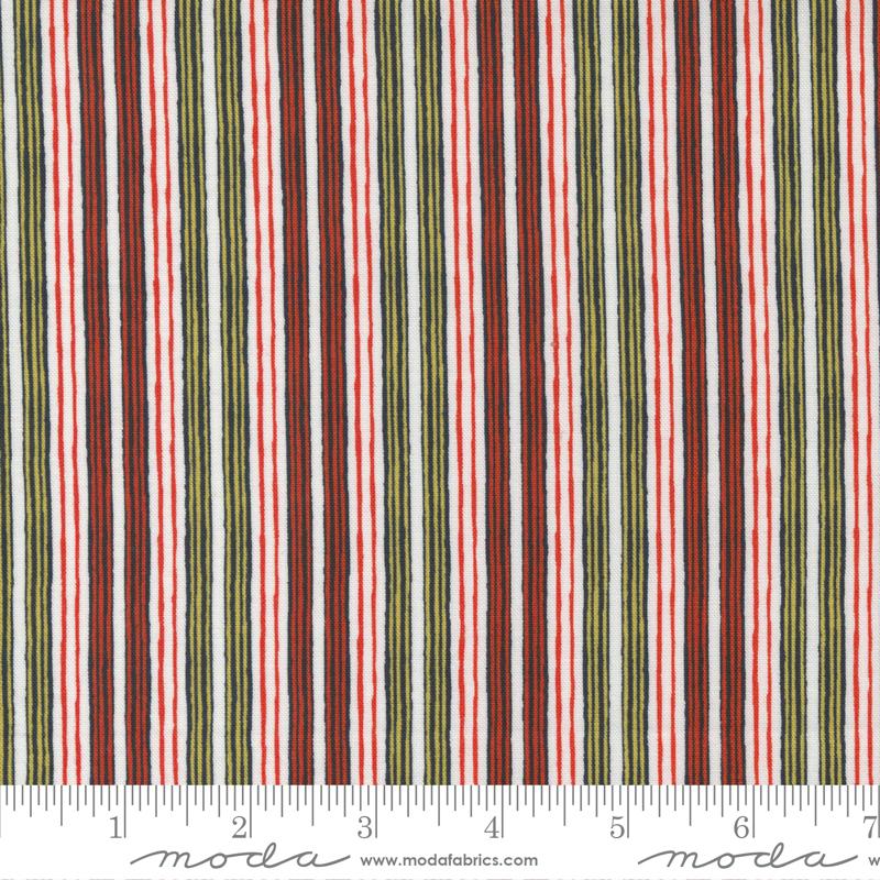 The Lookout by Moda - Stripes Red/Lime on White 18214-15