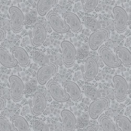 Tranquil Flannel WIDEBACK 108" by E-Studio -  Large Paisley Grey F7080-90
