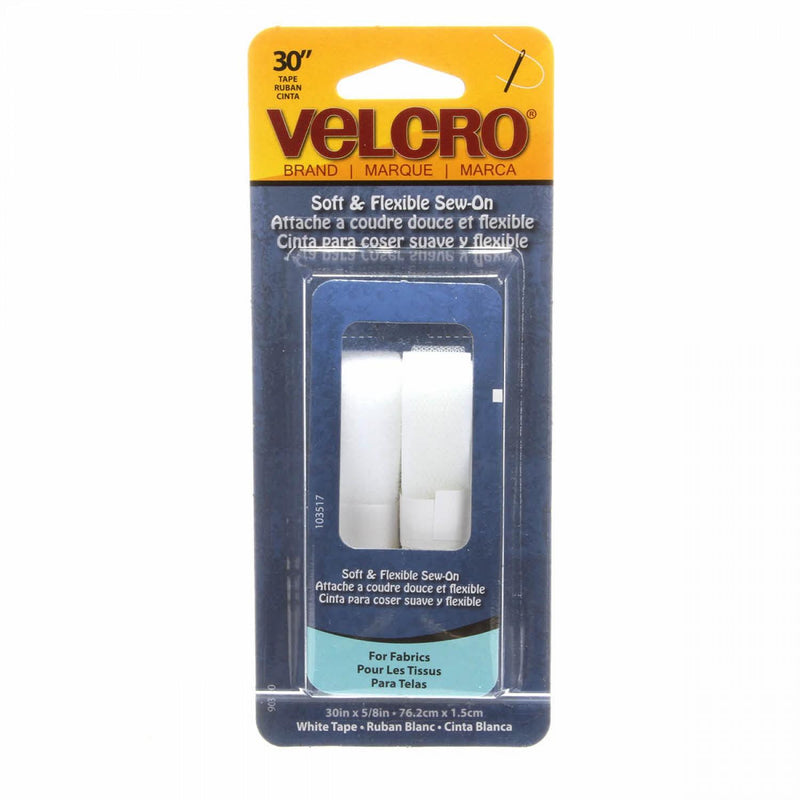 Velcro Soft & flexible sew-on - 90320V - 5/8" X 30" - White