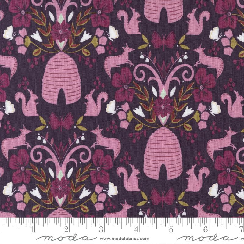 Wild Meadow by Sweetfire Road for Moda - Floral/Animal Prune 43131-17