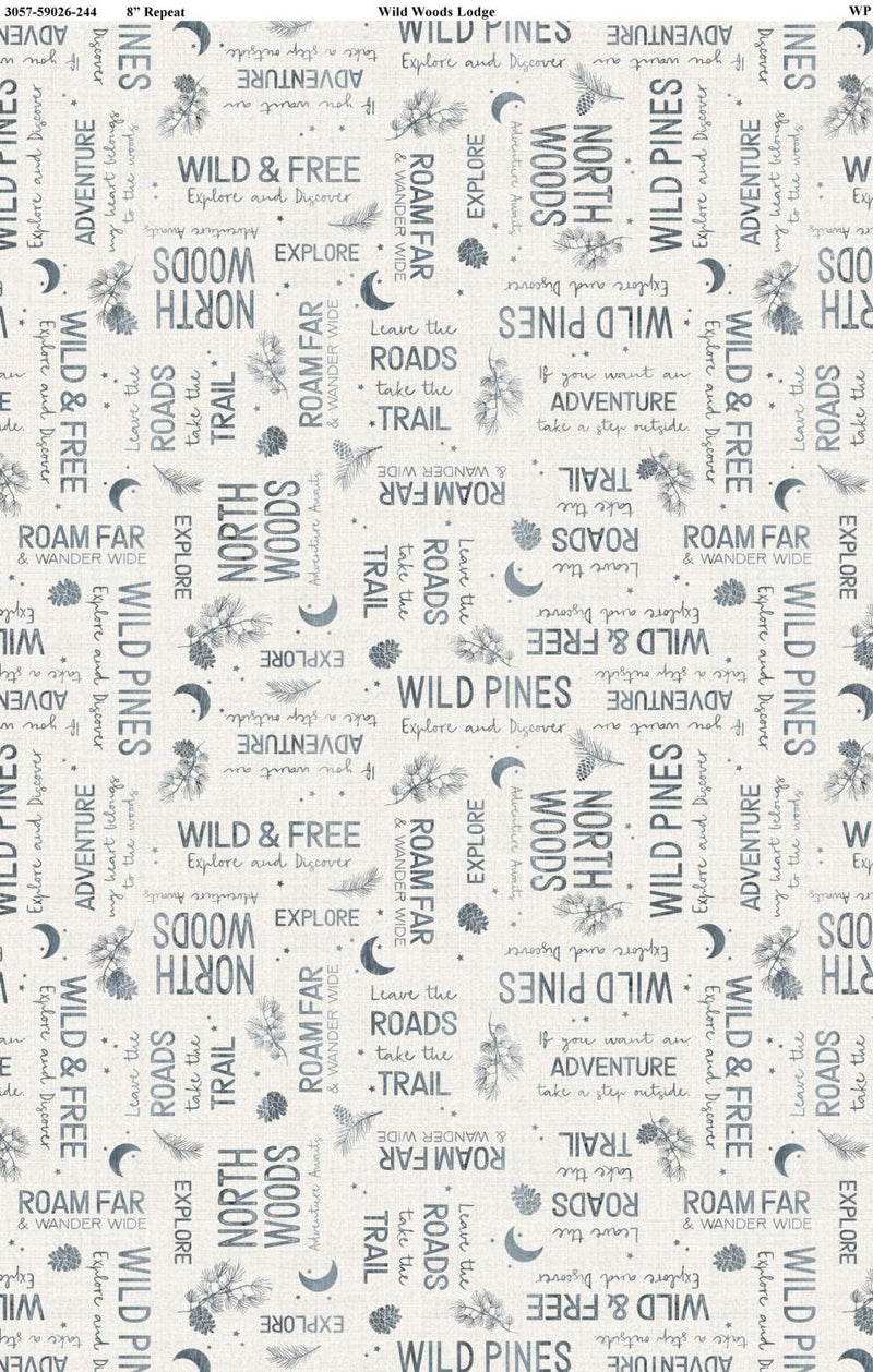 Wild Woods Lodge by Wilmington Prints - Words Tossed Taupe 3057-59026-244