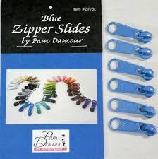 Zipper Slides by Pam Damour - 6 sliders- BLUE- ZIP/BL