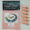 Zipper Slides by Pam Damour - 6 sliders- CORAL- ZIP/C
