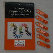 Zipper Slides by Pam Damour - 6 sliders- ORANGE- ZIP/O